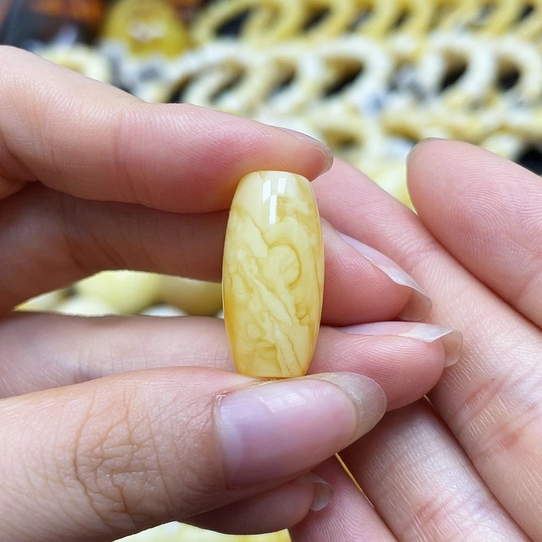 未镶嵌蜜蜡裸石沁色桶珠11.8✖️23.4mm