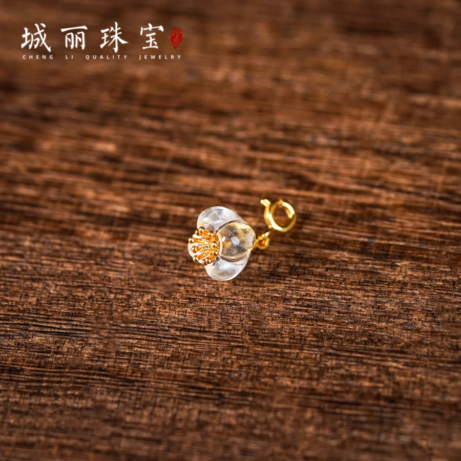 喜马拉雅水晶有钱花莲雾滴流吊坠/个FL-3349
