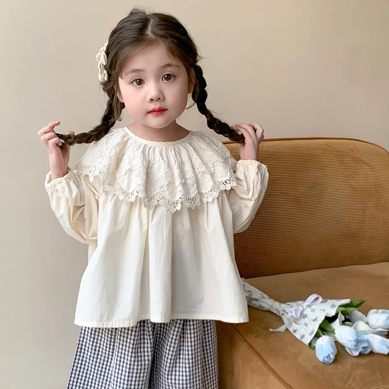 女童秋装长袖女碎花森系厚款春秋套头常规套装秋季长袖翻领小香风