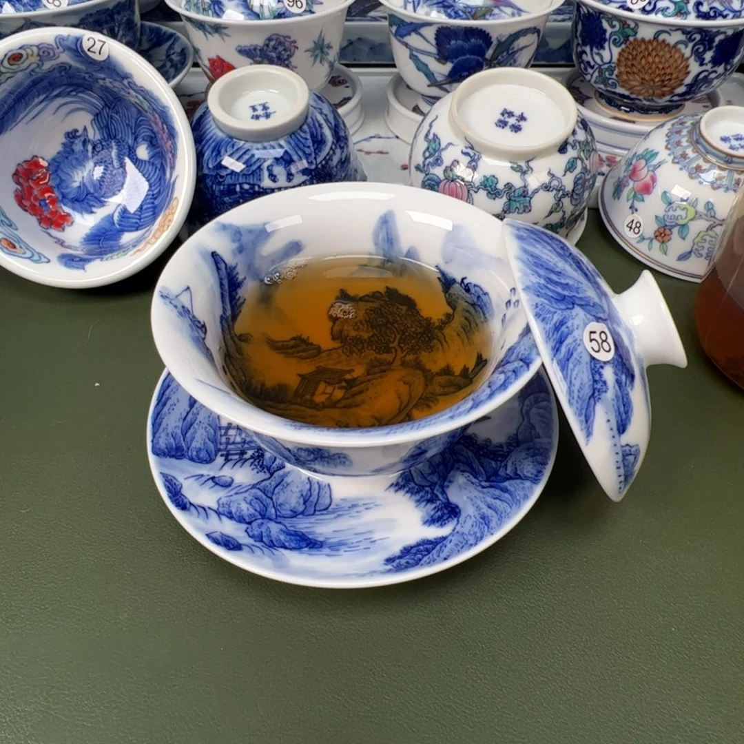 陶瓷景德镇纯手工纯手绘茶具木木58