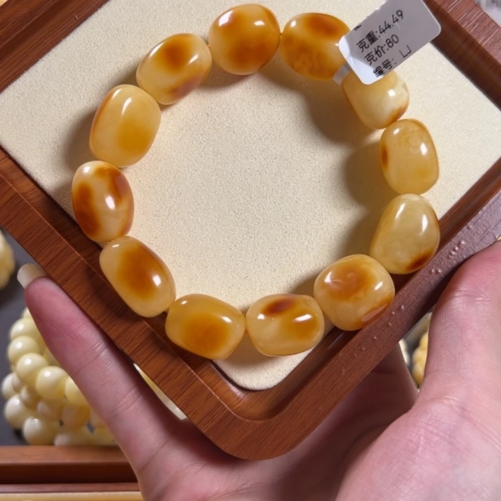 手链琥珀未镶嵌13mm高桩蜜蜡随行手串LJ