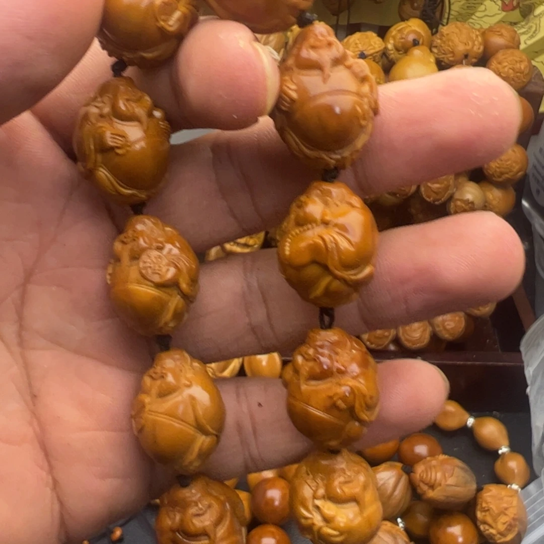 橄榄核手串/手链铁盒大肚10颗财神