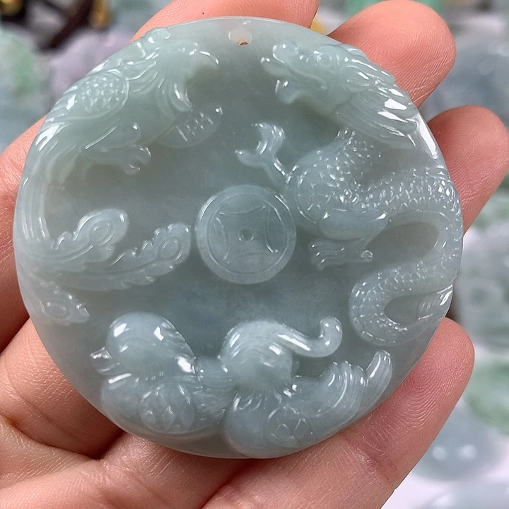 翡翠未镶嵌颈饰龙凤呈祥福利