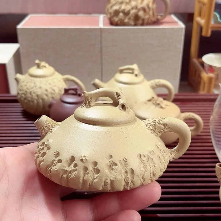 茶壶紫砂全手工石瓢紫砂壶185cc左右 宝山绿泥原矿零添加
