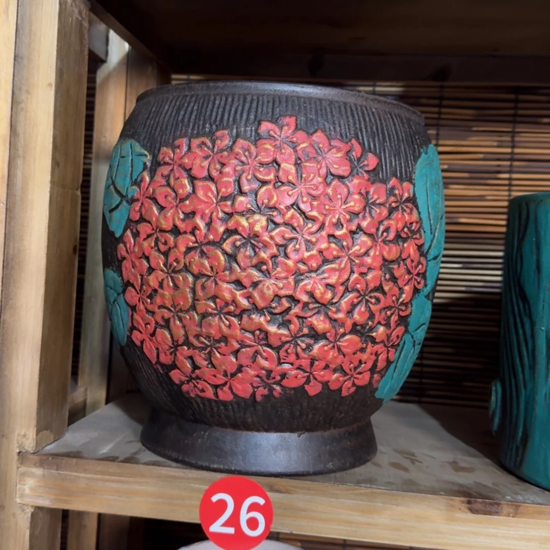 带孔高端浮雕花盆炸炸炸