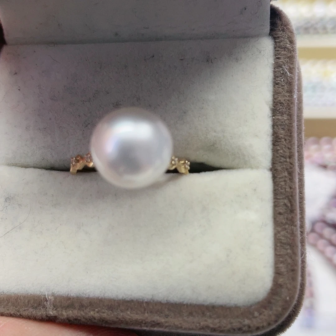 海水珍珠戒指18K金镶嵌