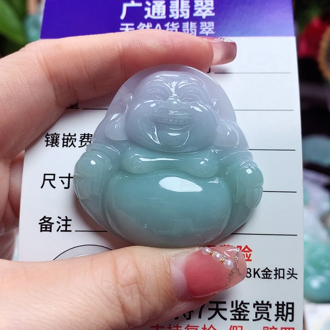 翡翠未镶嵌颈饰佛公06