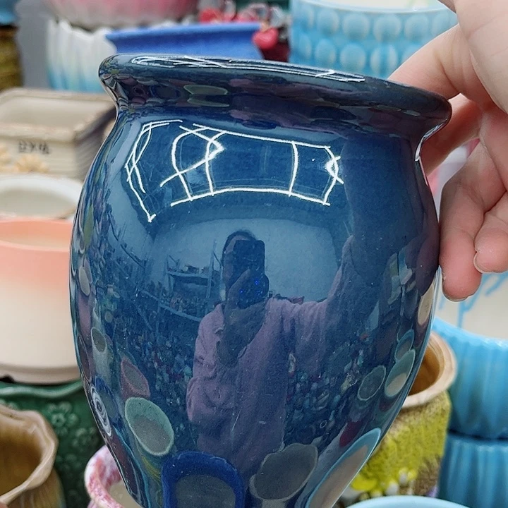 多肉绿植陶瓷花盆9.9包邮，有孔