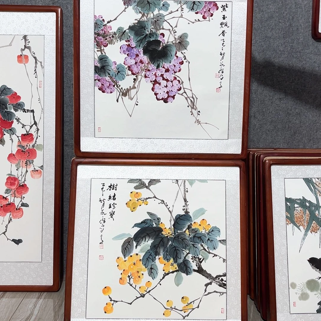 国画书画作品带框63×63