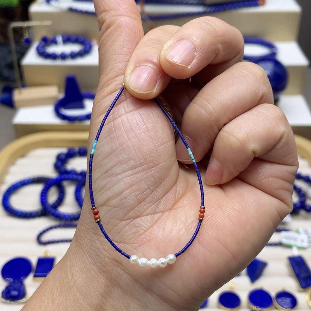 未镶嵌青金石手链1mm多宝