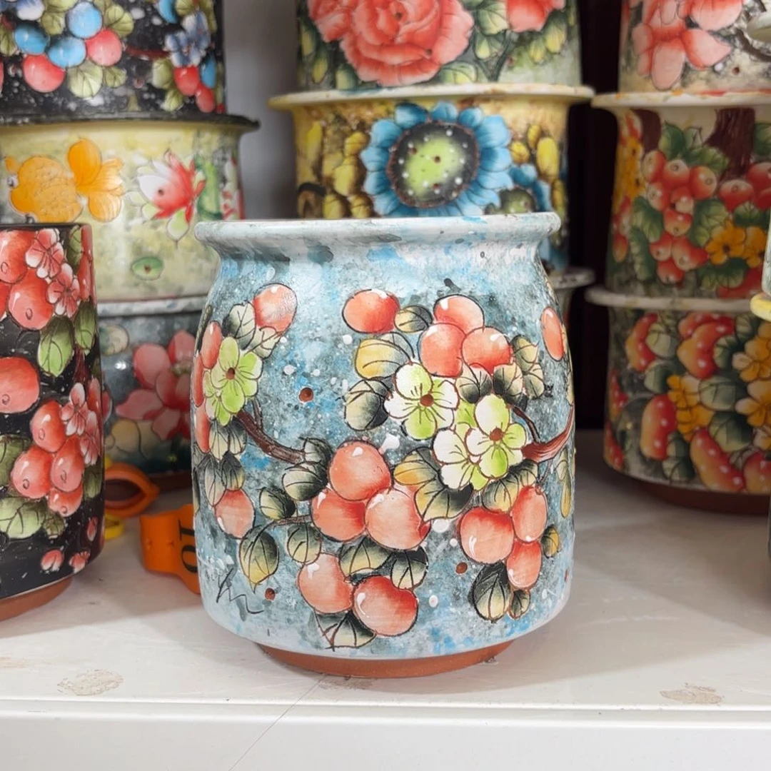 紫砂花盆胡*北景德镇手绘花盆陶瓷