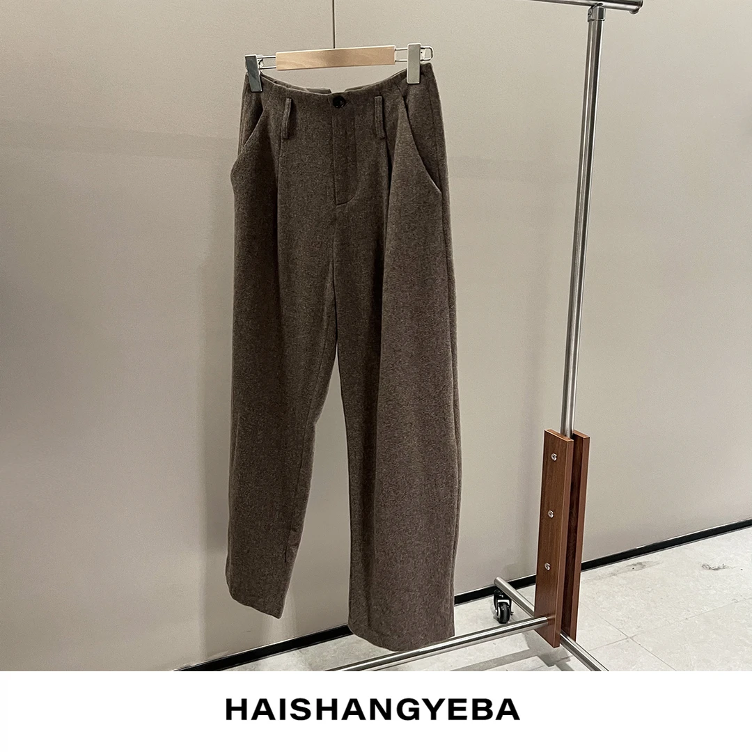 【海上叶爸】624H076绵羊毛后开衩西裤