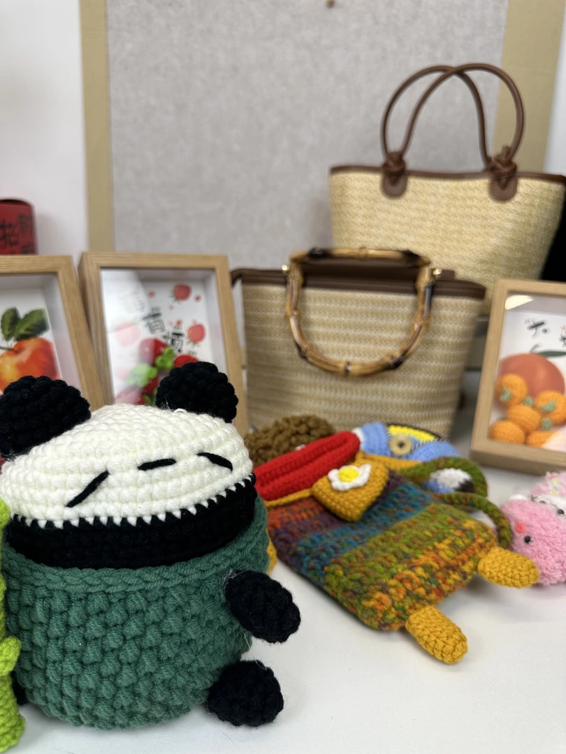 手工团子编织挂钩织摆件转盘