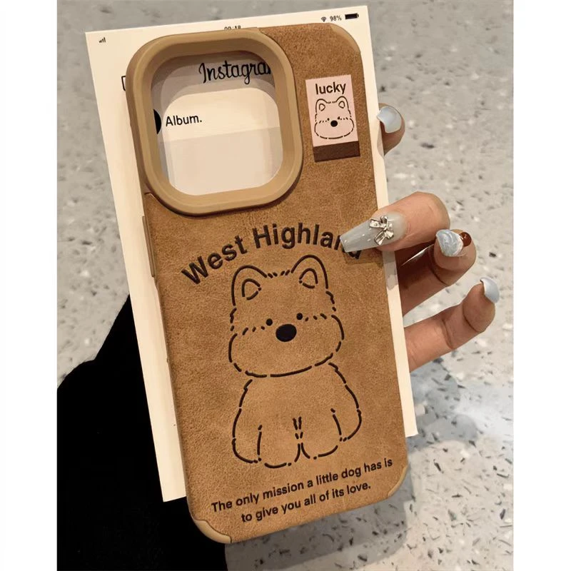 翻毛皮西高地小狗适用于苹果17promax华为小米oppo荣耀vivo手机壳