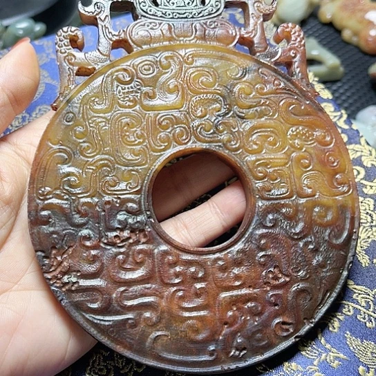 白玉菩提吊坠华*摆件