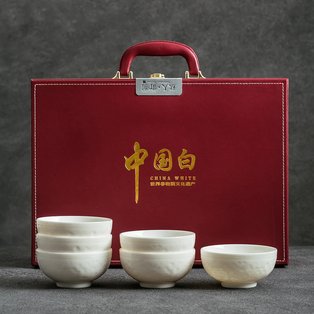 德化中国白羊脂玉餐具精致漂亮的高颜值可微波陶瓷饭碗精致碗礼盒