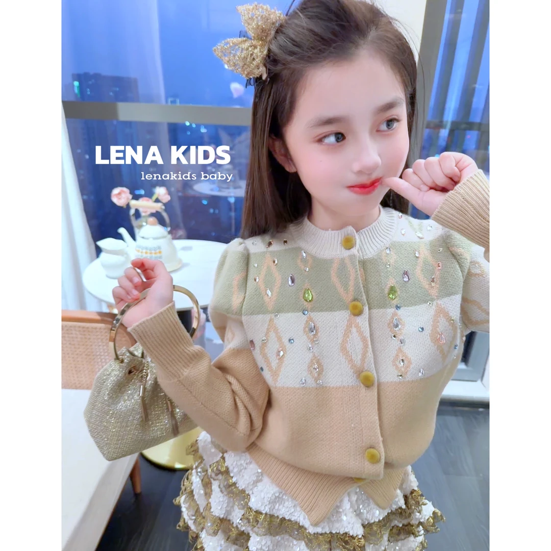 Lenakids【高级感闪闪拼色毛衣！高克重仿安哥拉绒】高品！25121703
