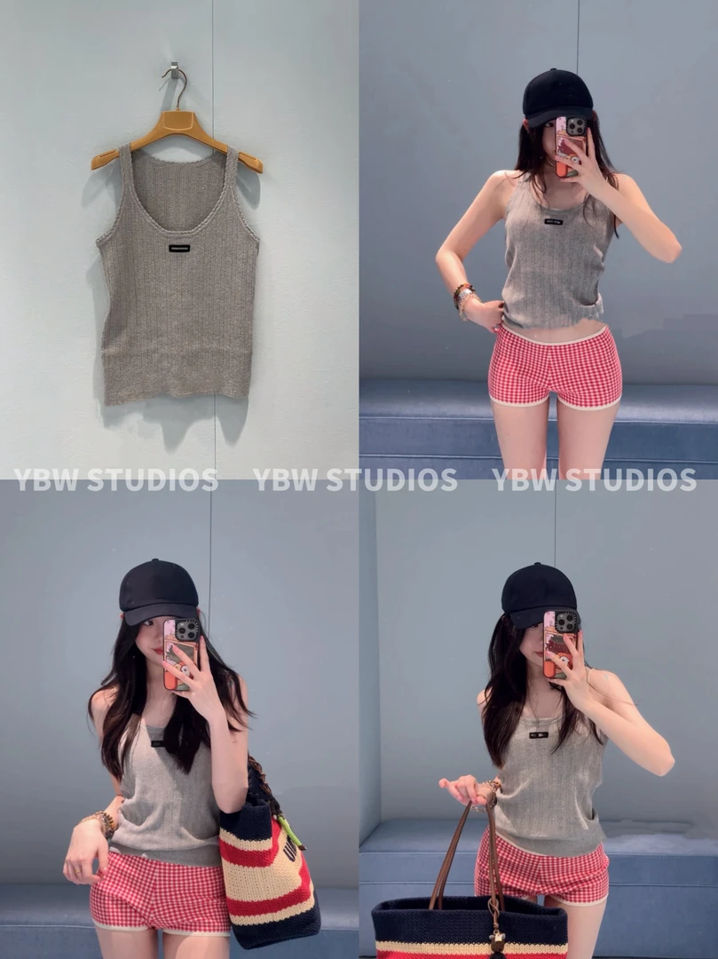 【YBW】M*25SS花边镂空针织背心 高级灰色