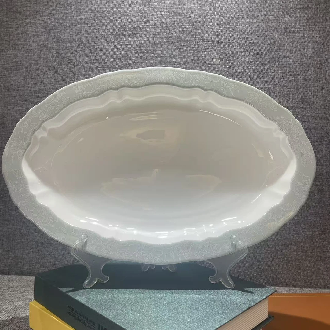 家用骨瓷16寸大鱼盘