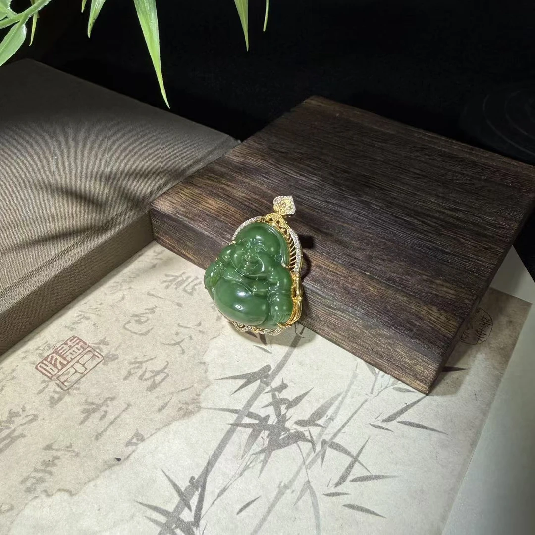 天然和田玉碧玉佛公吊坠 YC0680161