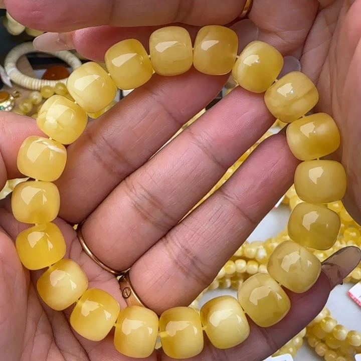手链蜜蜡未镶嵌白花老型手串