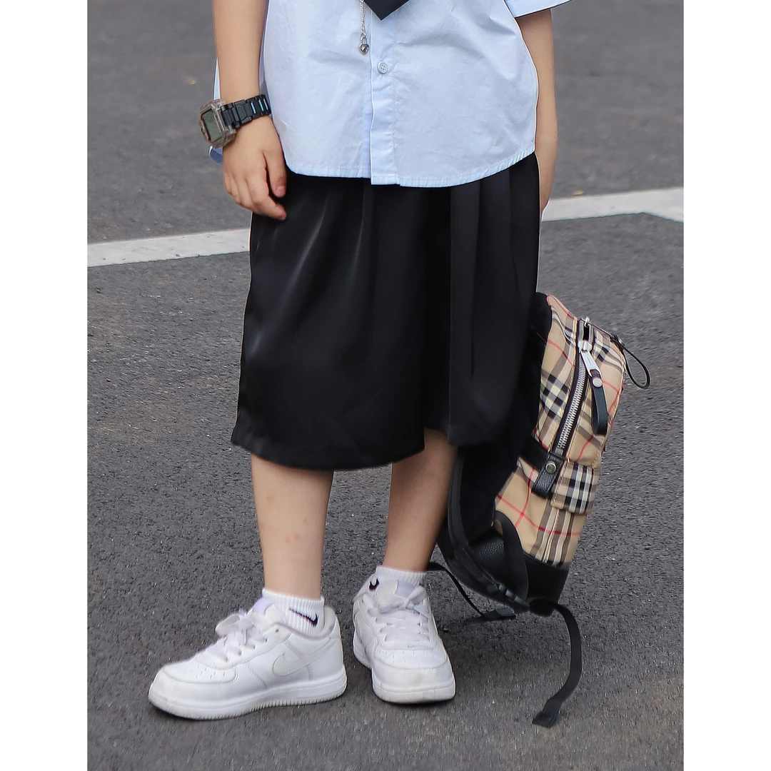 伟伟同款【小能手】2025夏季新品纯色百搭短裤童装WW0777