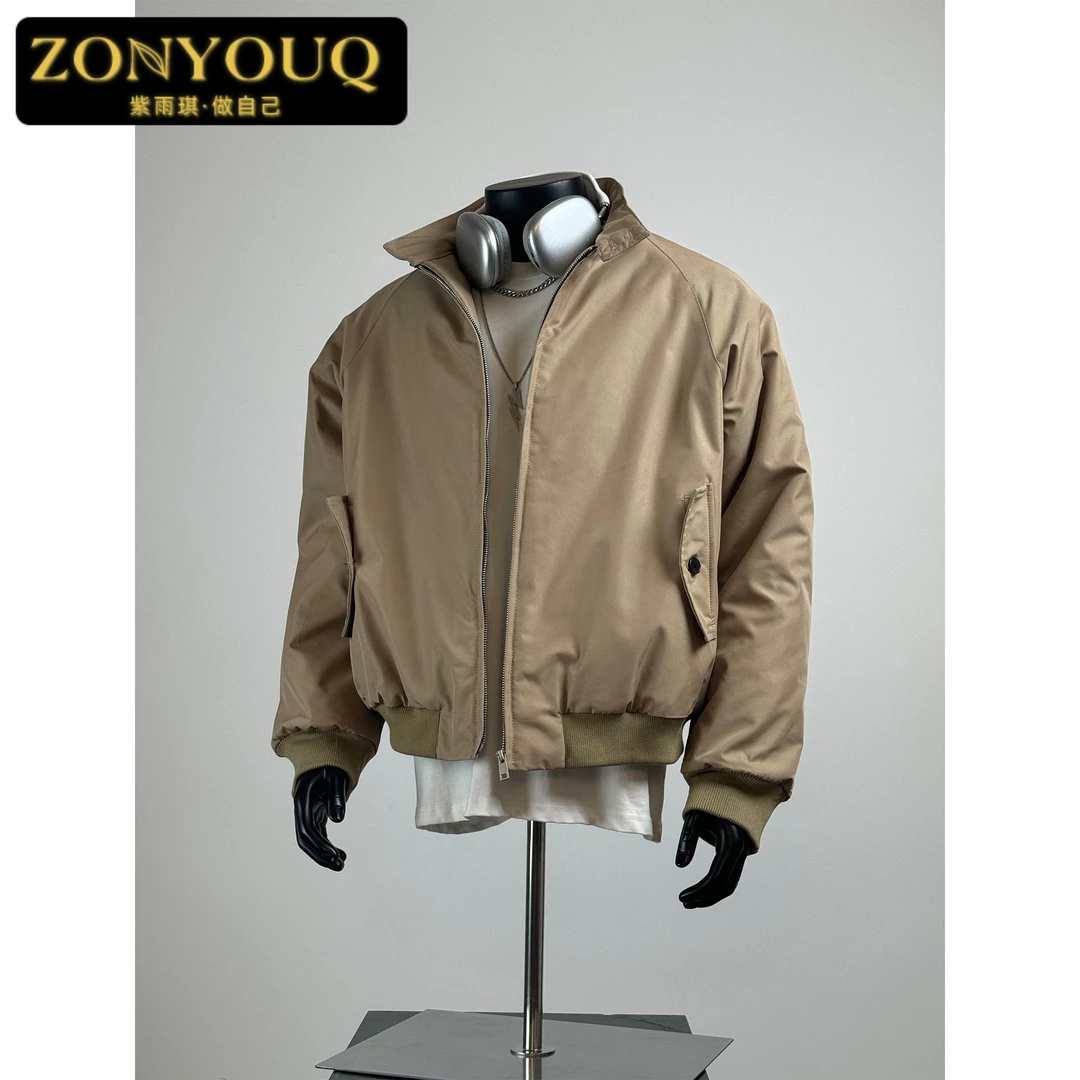 ZONYOUQ日系工装棒球棉衣男士秋冬百搭短款休闲保暖加厚棉服外套