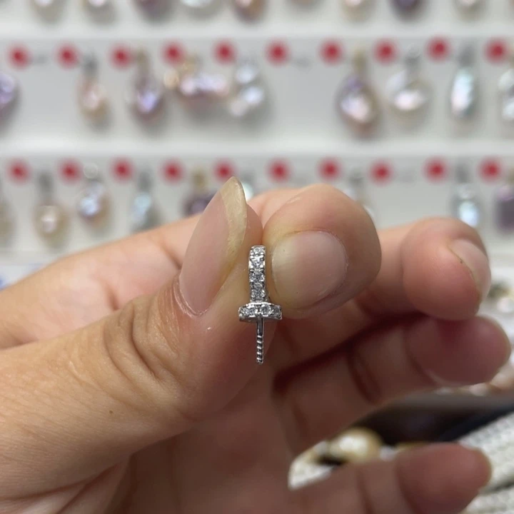 青****淡水珍珠银S925镶嵌颈饰