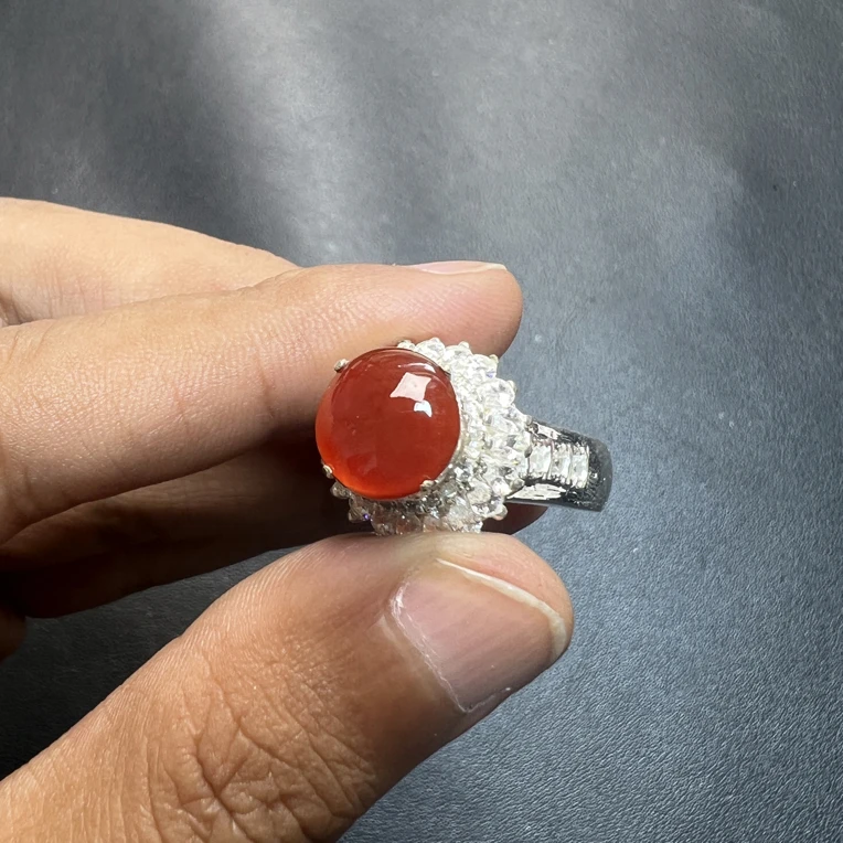 天然缅甸A货翡翠冰种红翡 10-3