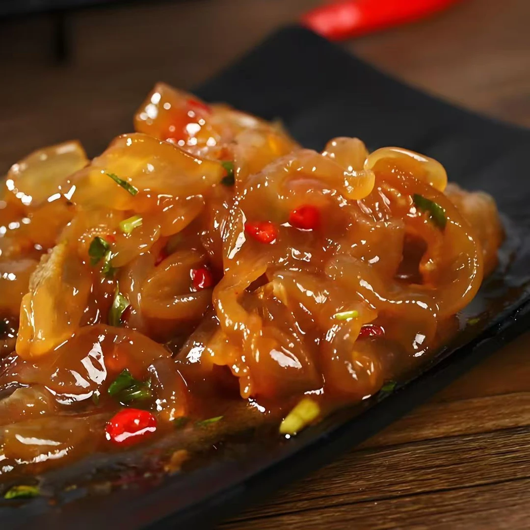 嘎嘣脆捞汁海蜇头酸酸甜甜酸辣开罐即食凉拌菜即食海蜇罐装600g*2