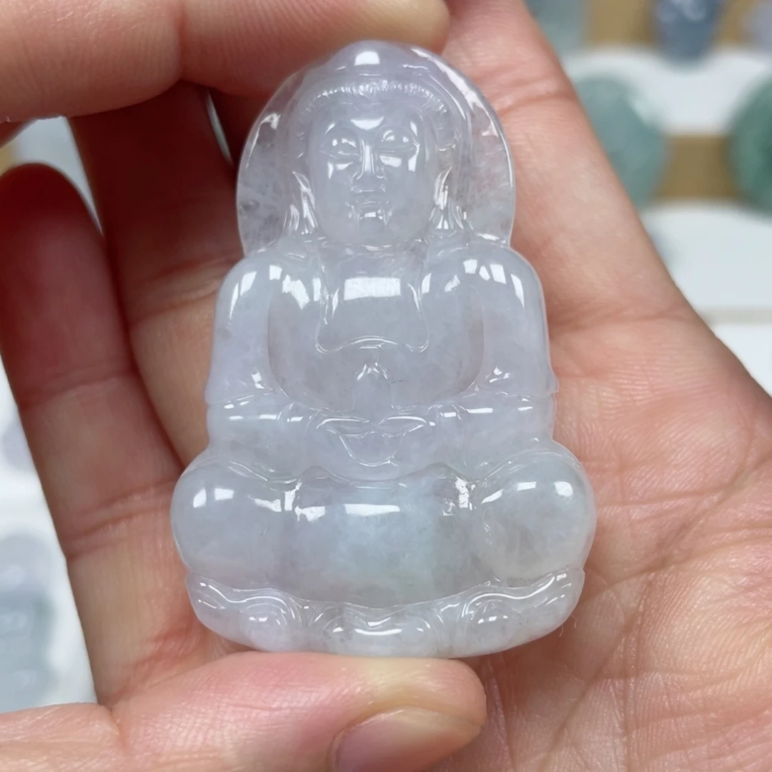 翡翠颈饰未镶嵌天然翡翠A货观音79号
