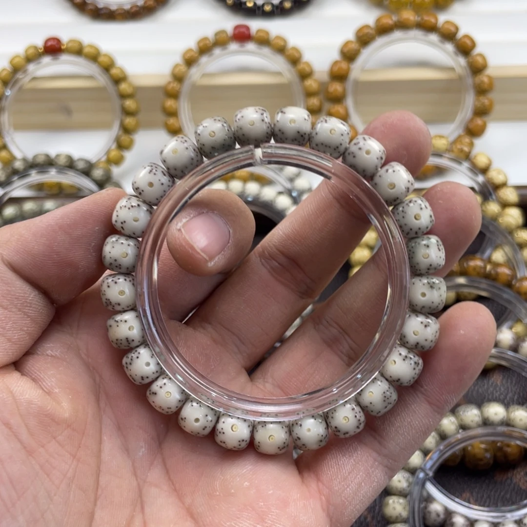 星月菩提吊坠骨瓷白双留白