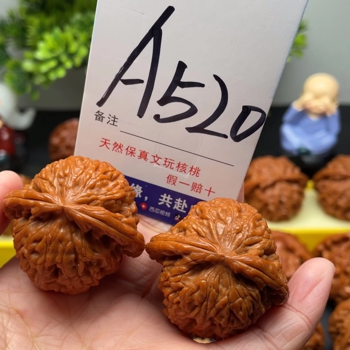 桃核把件文玩核桃白狮子40