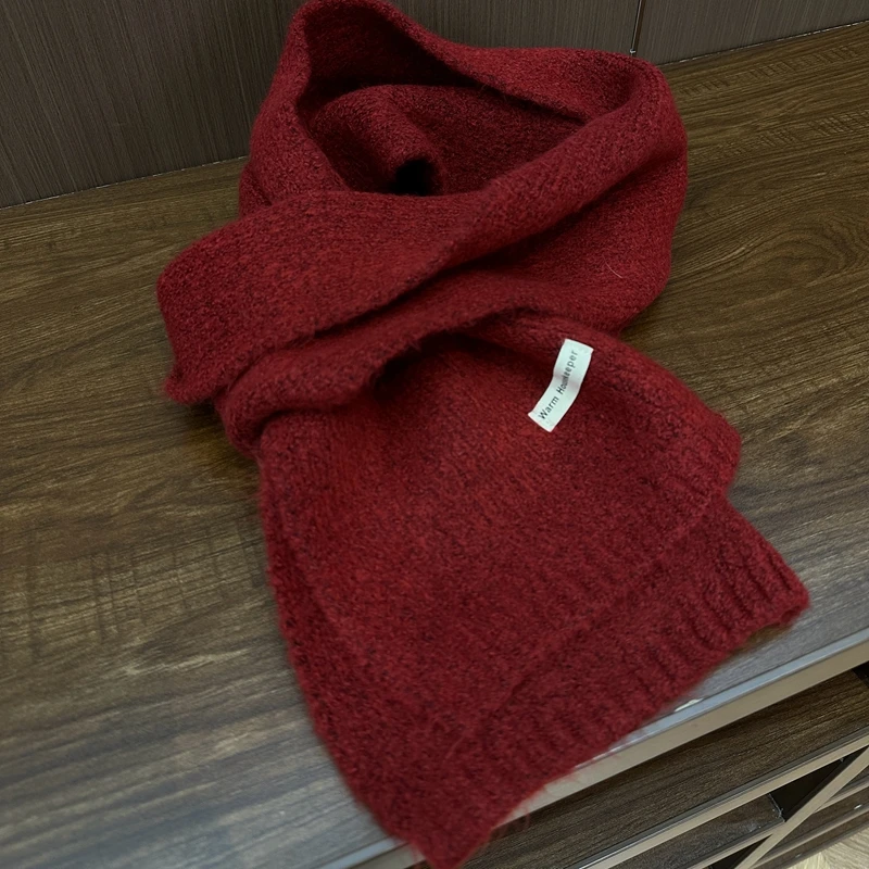 2024新款欧货6色百搭针织围巾女士纯色保暖韩版