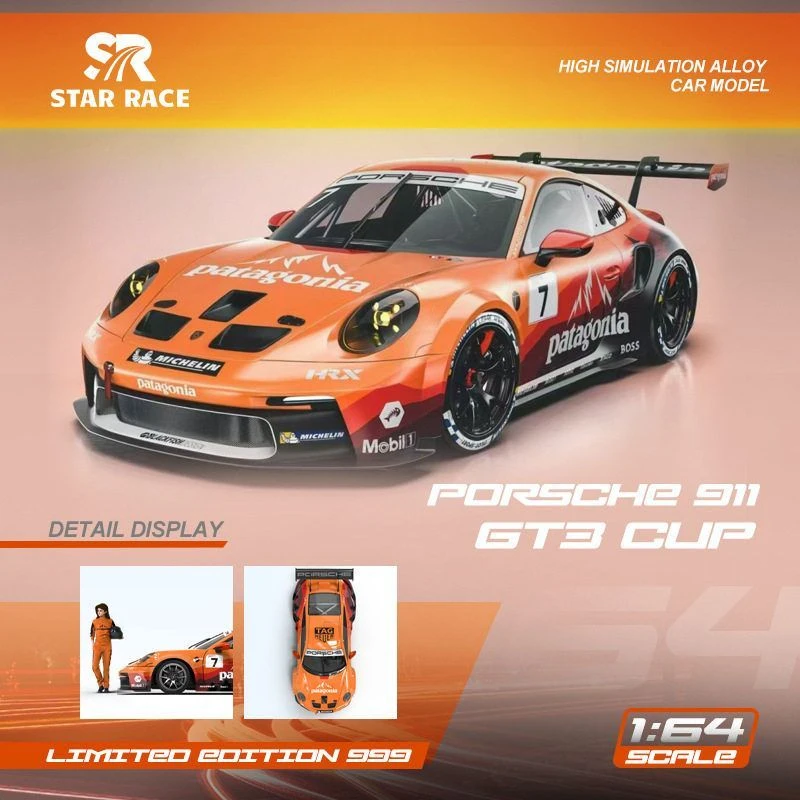 SR1:64STARRACE保时捷911GT3赛车涂装合金车模型手办收藏摆件玩具