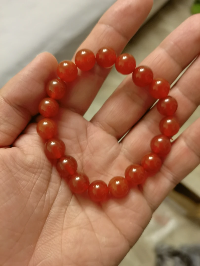 天然红玛瑙手串卡10