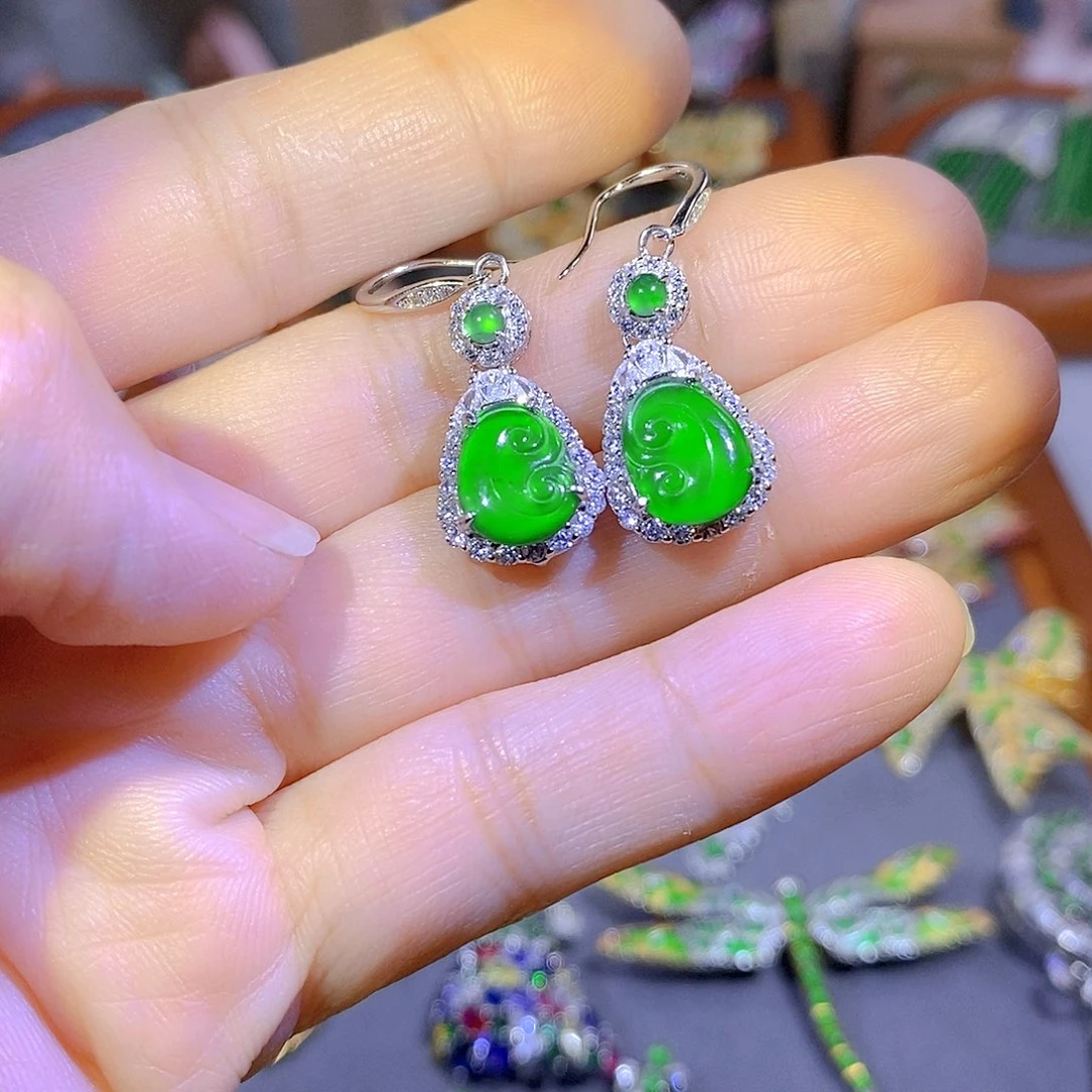 颈饰银S925镶嵌翡翠