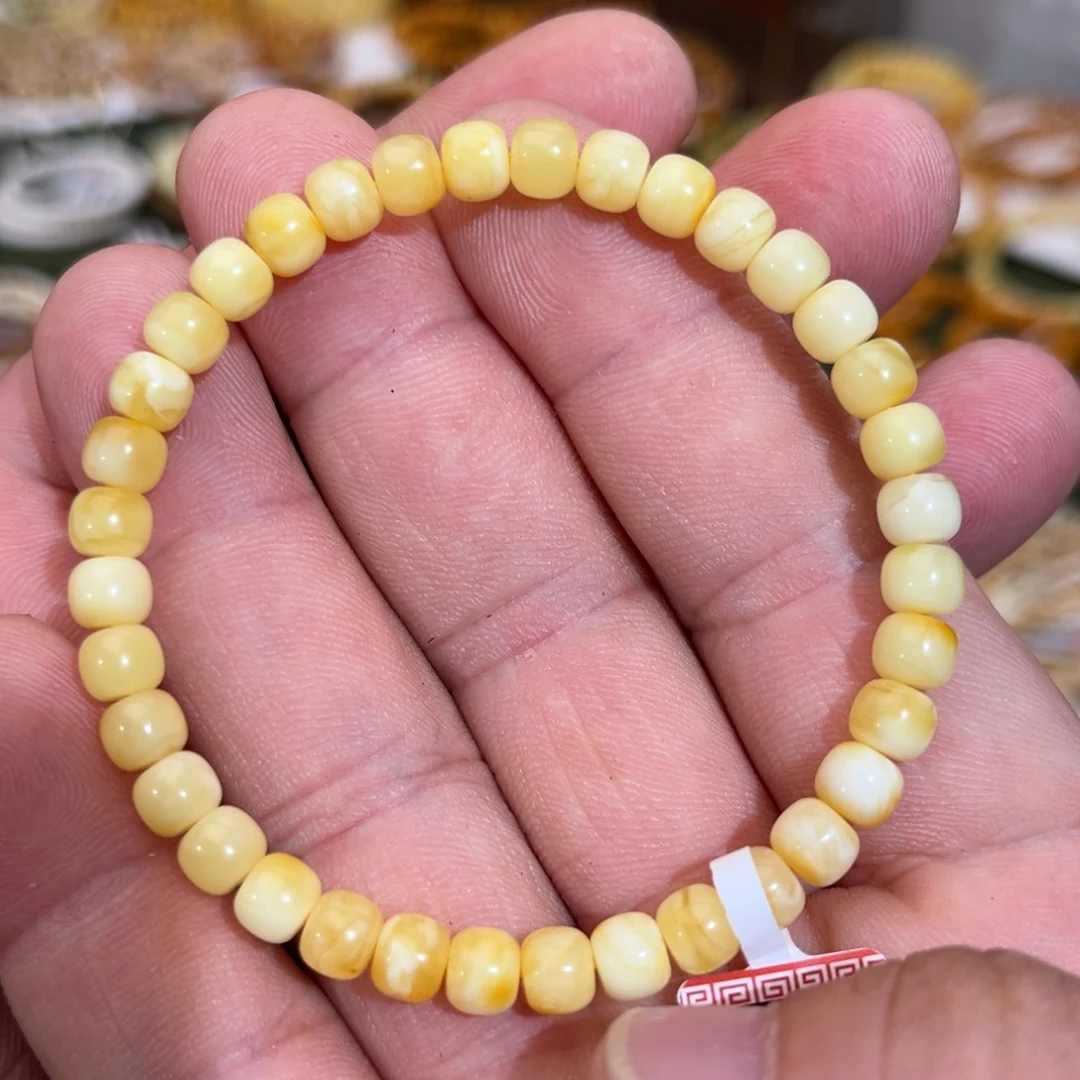 蜜蜡未镶嵌手链微瑕00006.0mm