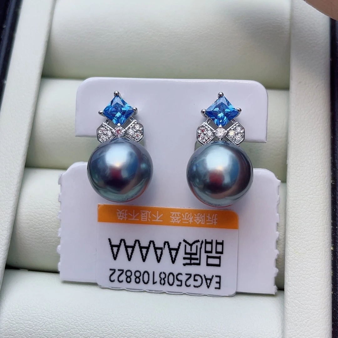 银S925镶嵌耳饰海水珍珠w52