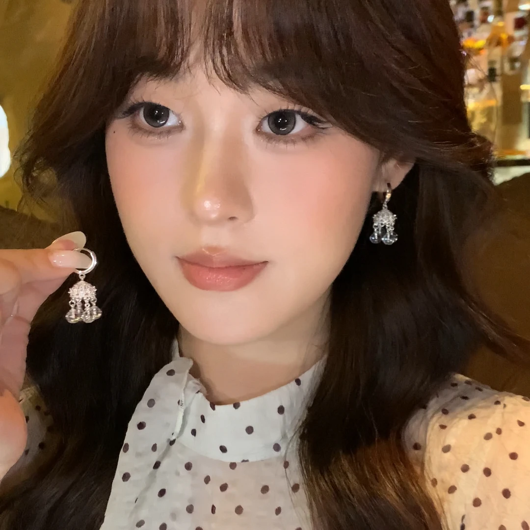 合金锆石耳饰 清冷感风铃流苏耳扣轻奢精致设计感独特绝美耳饰
