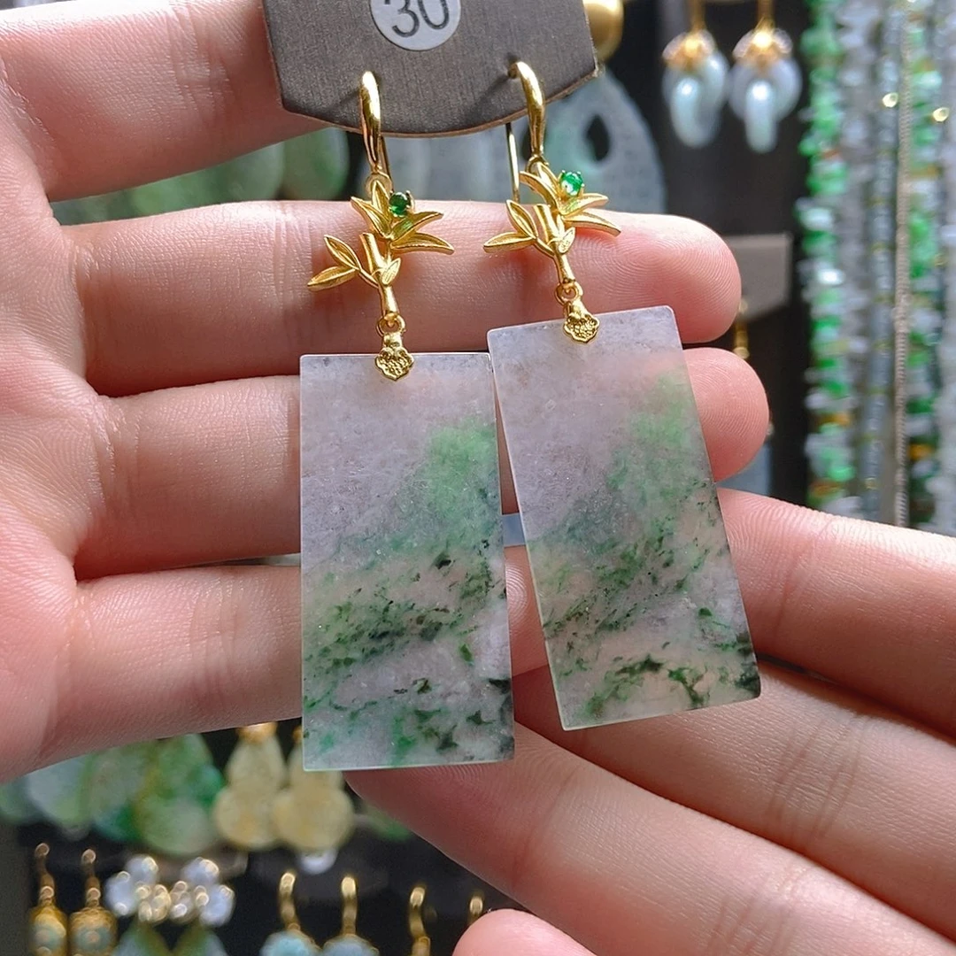 翡翠未镶嵌耳饰翡翠