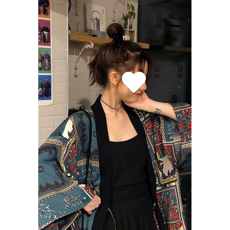 春夏季2025复古韩版宽松中长款系带开衫薄款外搭七分袖衬衫女
