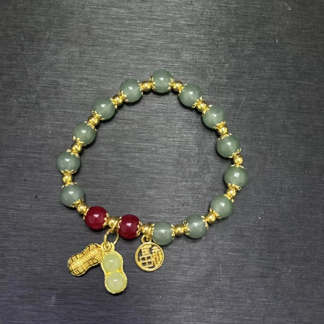 天然新疆料晴底设计款花生手串8mm