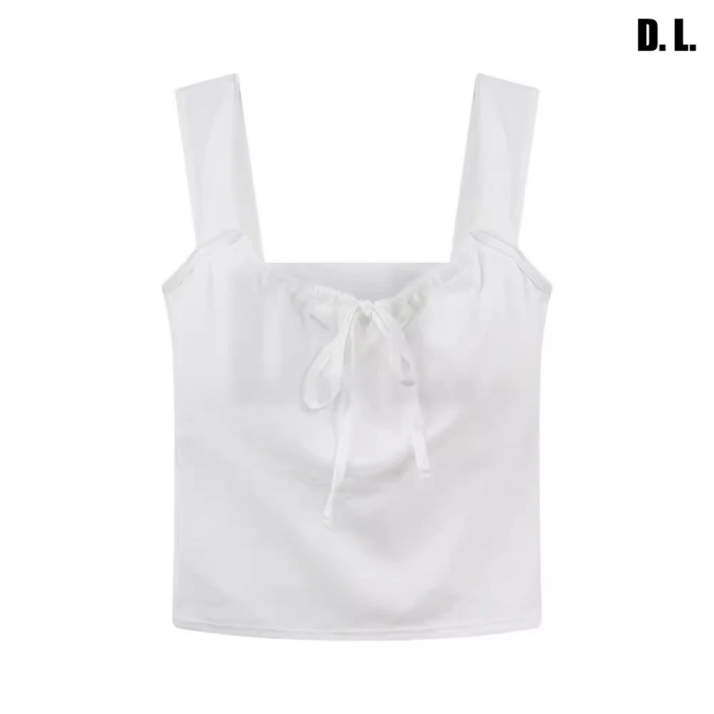 设计感系带无袖背心女夏季带胸垫外穿内搭小吊带短款修身甜辣上衣