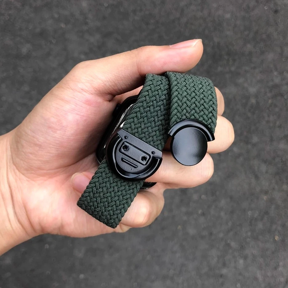 卡容弹力编织适用苹果iwatch表带S10圆形ultra2磁吸扣S987透气654