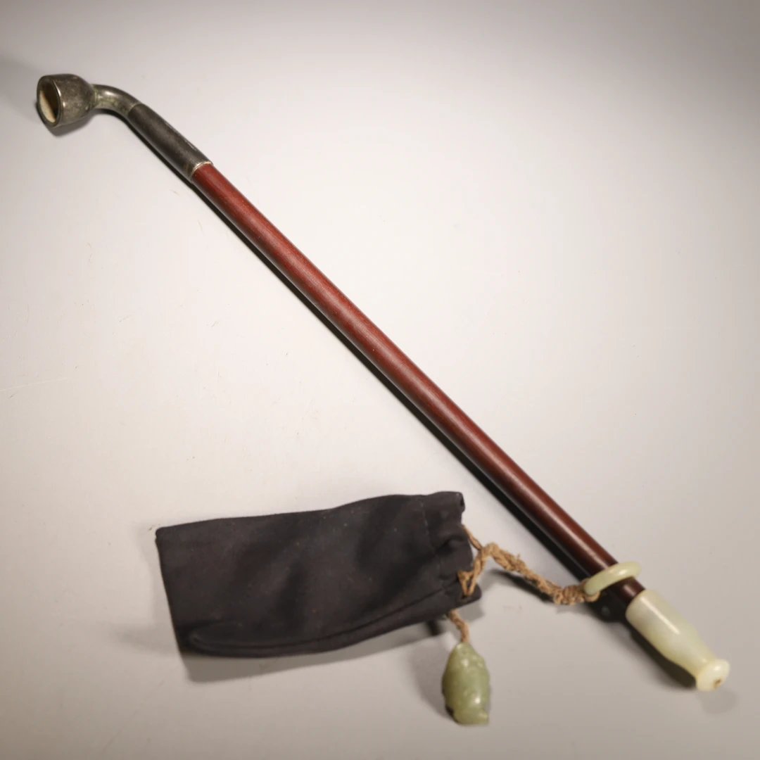 HY38 清代 和田玉嘴烟杆