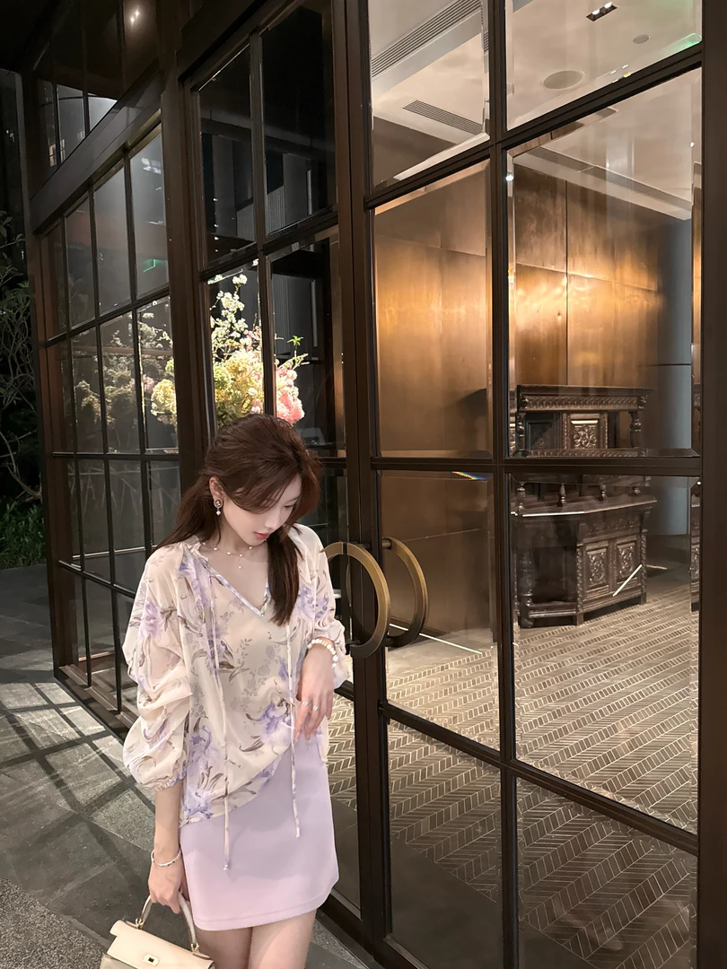 【芝士Cheese】暮色时分 气质碎花显瘦时尚百搭春夏小众设计款上衣