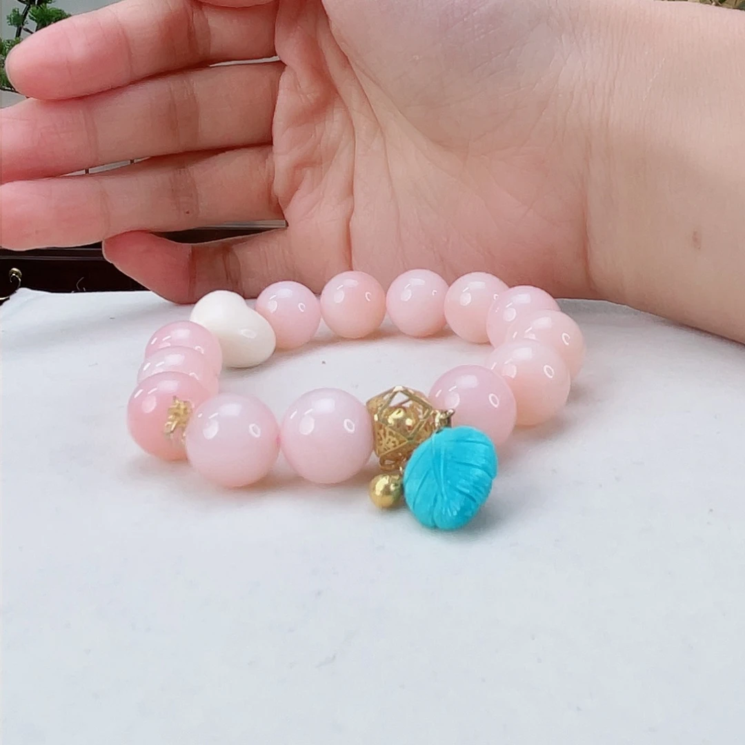 蛋白石手链18K金镶嵌粉澳宝12.4