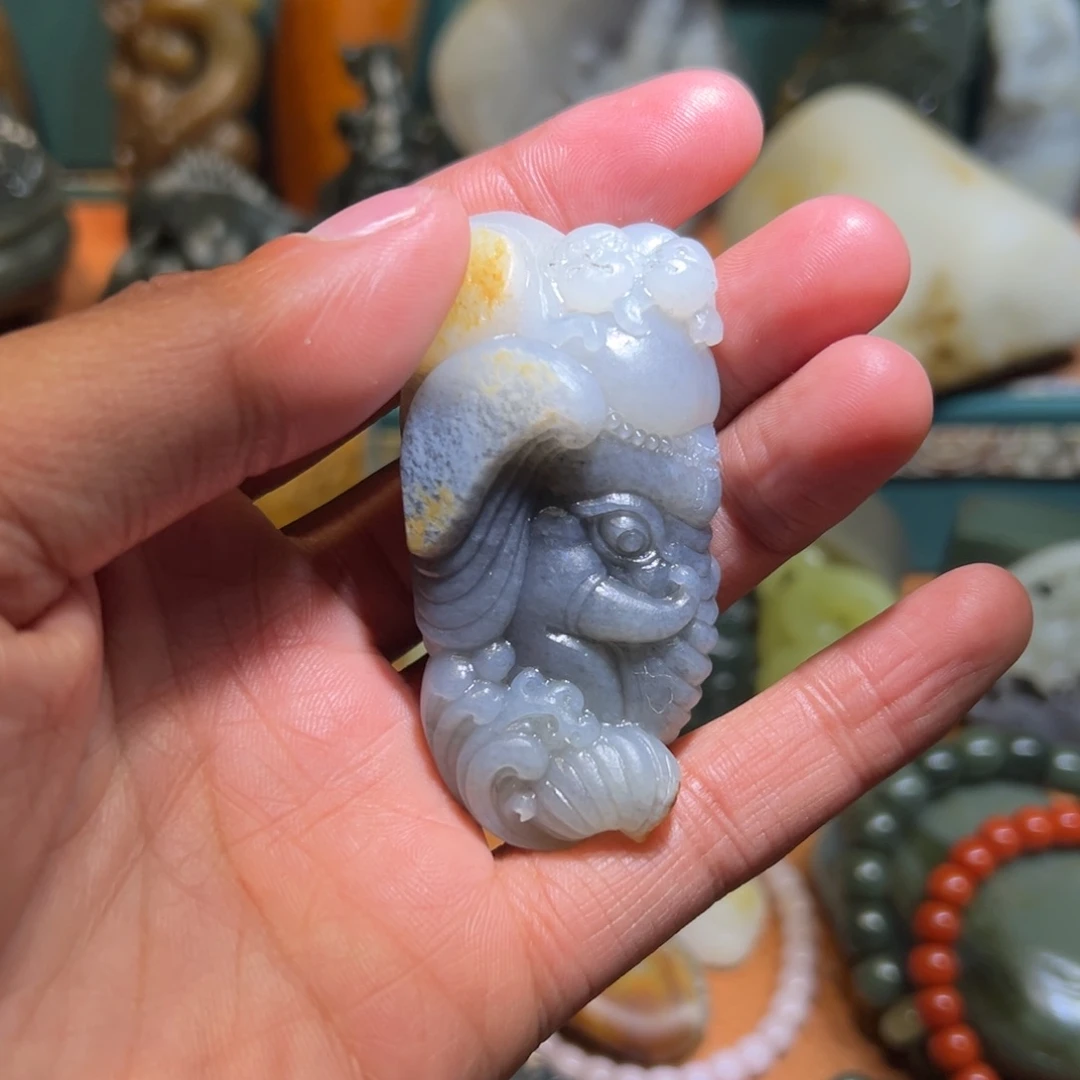 和田玉未镶嵌挂件