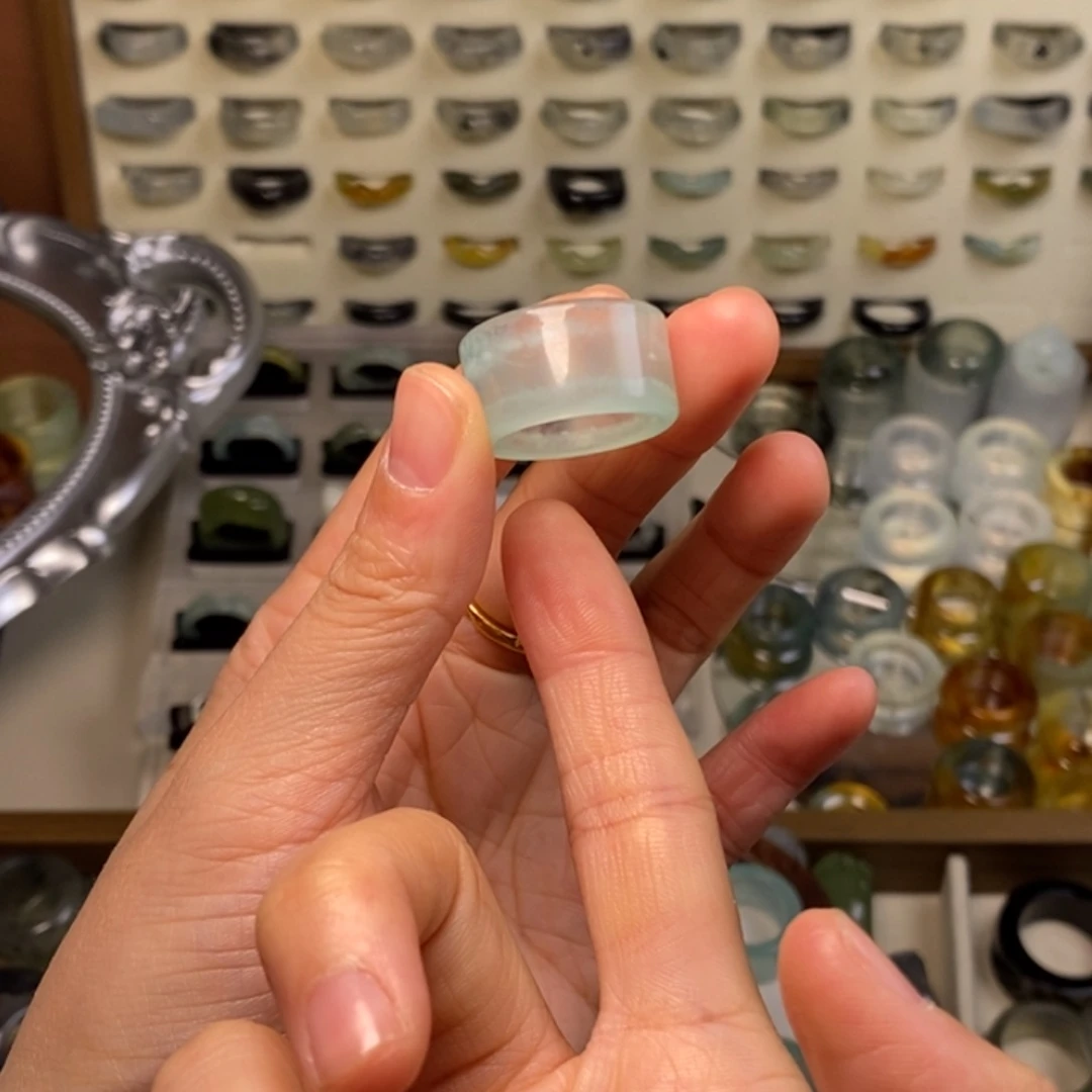 阿***娴蛇纹石玉未镶嵌戒指